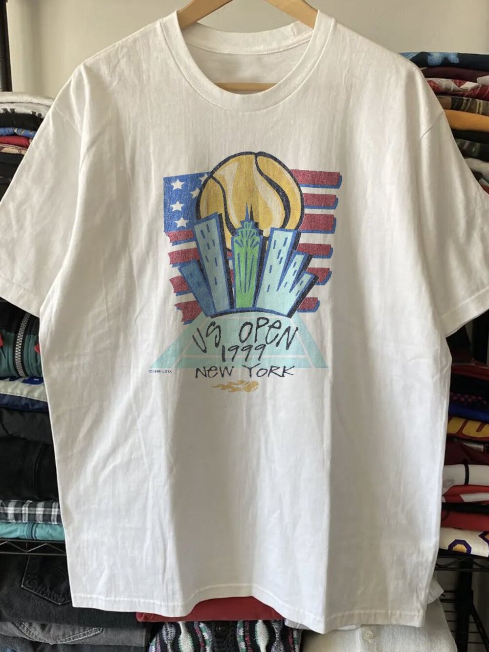 US Open 1999 Washed White Tee